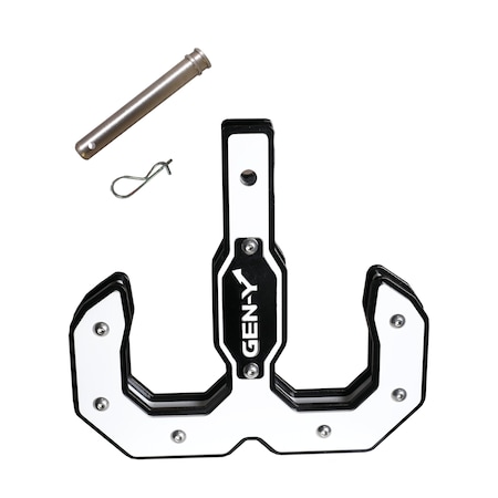 Gen-Y Hitch Hulk 2.0 16K Tow Hook 2 Shank Black/White with GH-099 Pin & GH-011 Clip GH-0070-W